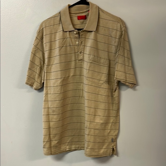 Izod Tan Polo Shirt Relaxed Fit Cotton Blend - Picture 1 of 6